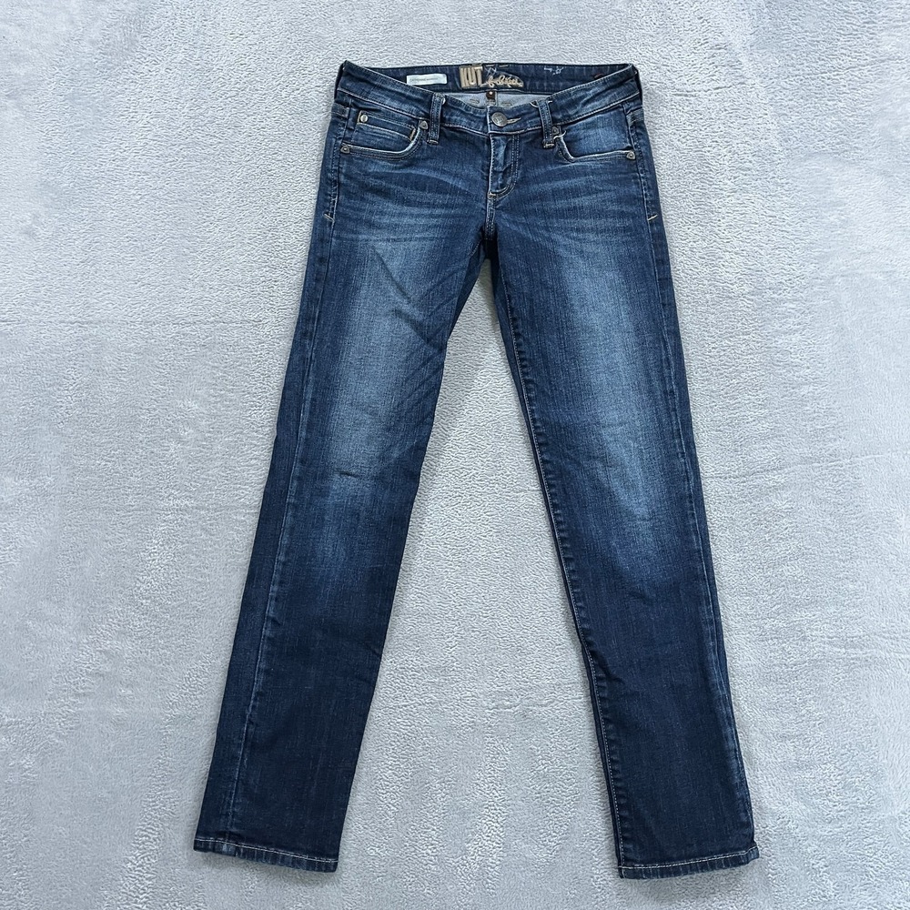 Kut from the Kloth Jeans Womens 0‎ Blue Catherine Boyfriend Denim Whiskered